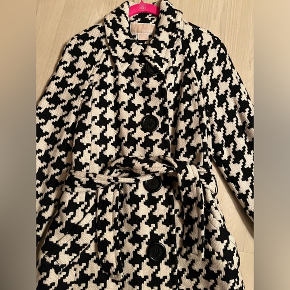 Michael Kors NWT LARGE HOUNDSTOOTH WRAP COAT 🖤🤍VERY RARE NWT COAT! - Picture 4 of 13
